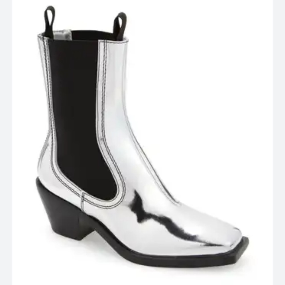 Circus NY by Sam Edelman Silver and Black Women's Mindy Ankle Boots-Size 8.5